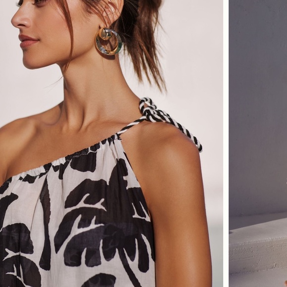 NWT Farm Rio One-Shoulder Midi Dress - Picture 3 of 8